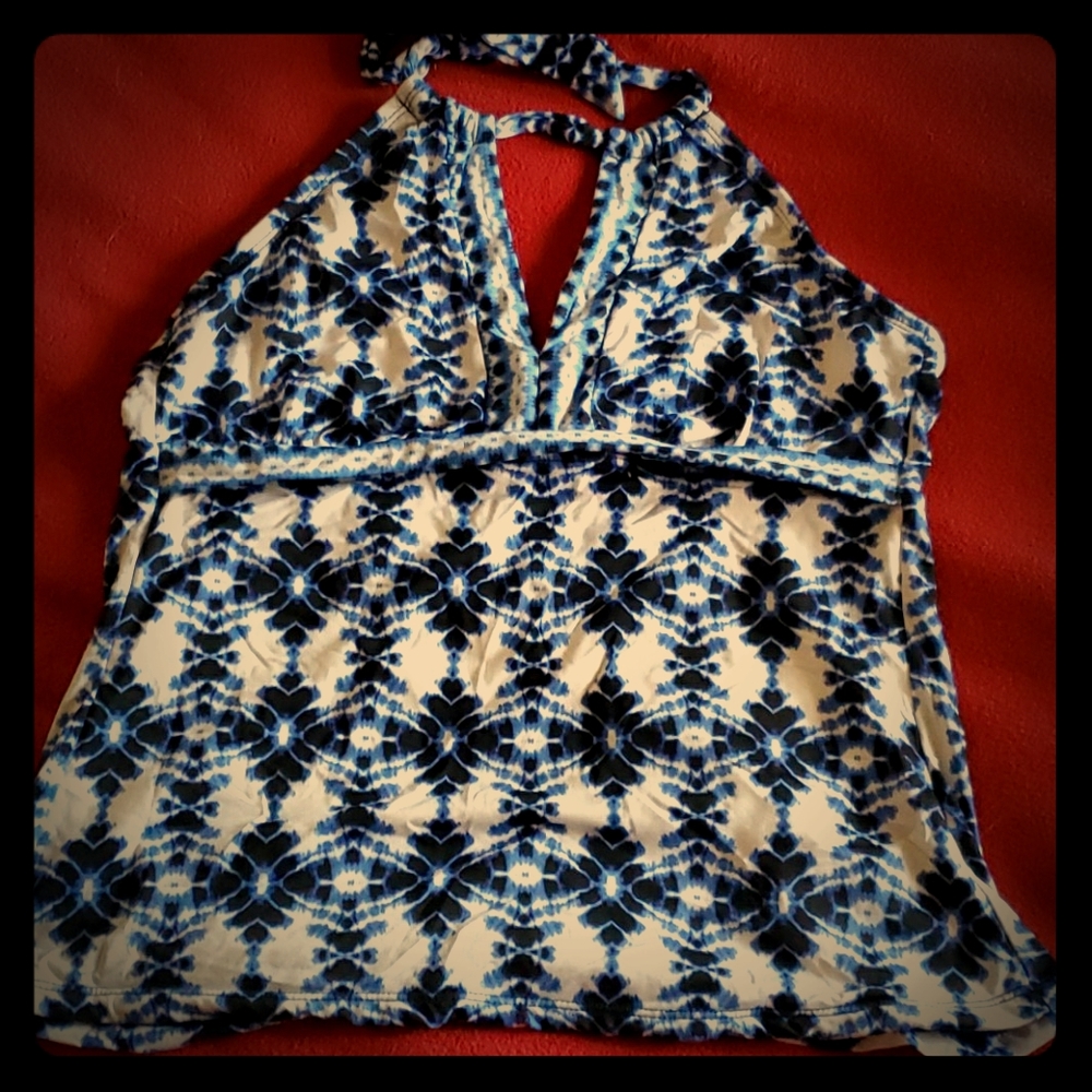 Blue tye dye bathing suit two piece